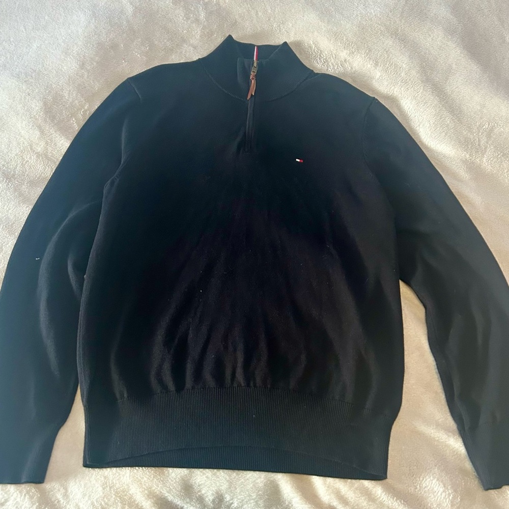 Men's Black Tommy Hilfiger Quarter Zip Sweater